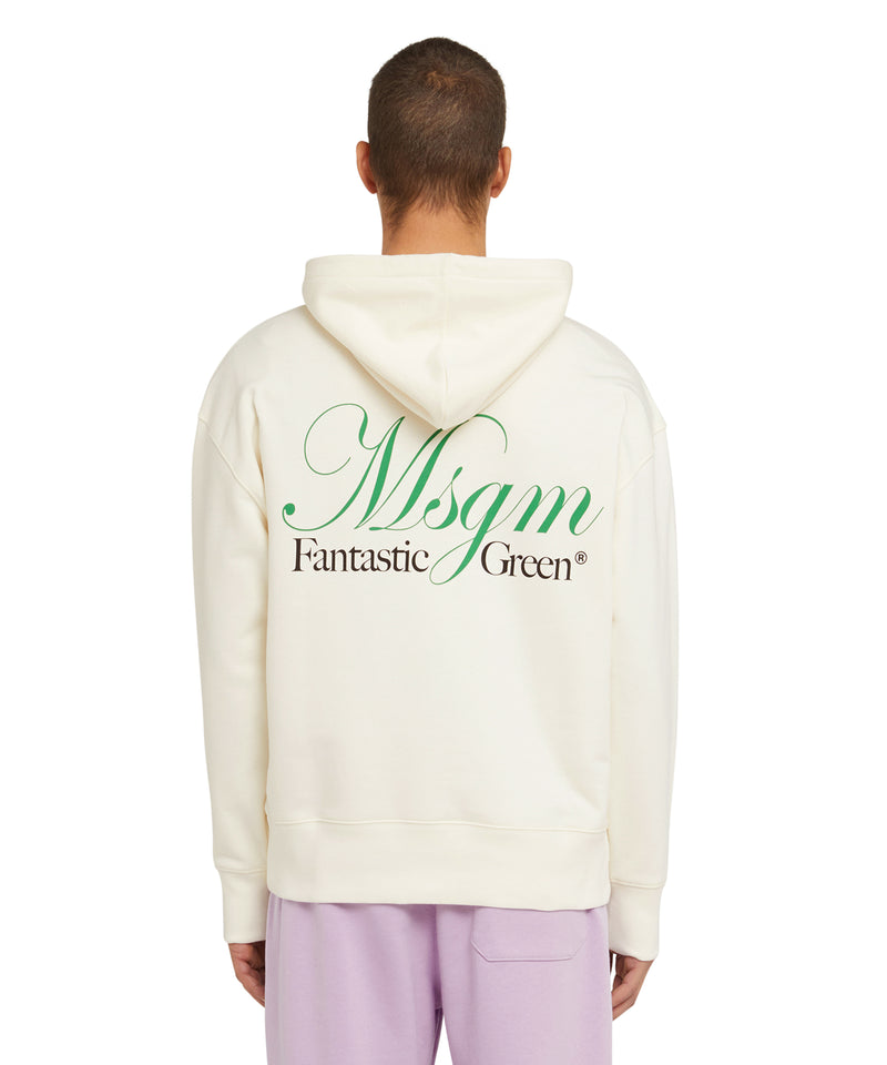 Organic cotton hooded sweatshirt from the MSGM Fantastic Green Capsule WHITE Unisex 