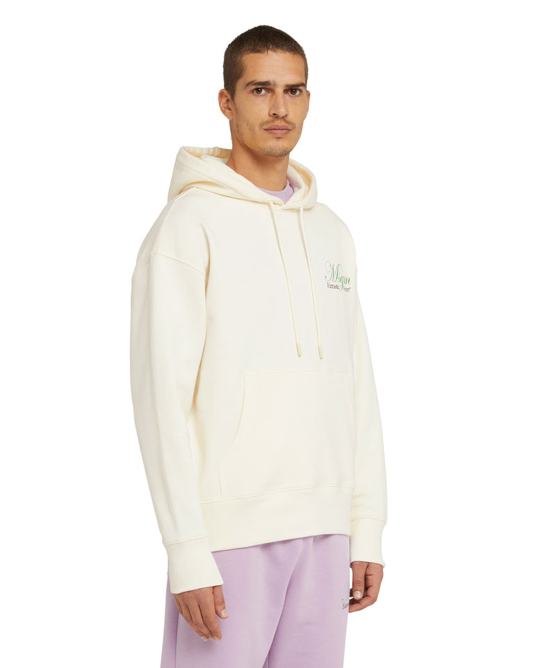 Organic cotton hooded sweatshirt from the MSGM Fantastic Green Capsule WHITE Unisex 