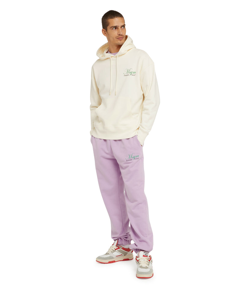 Organic cotton hooded sweatshirt from the MSGM Fantastic Green Capsule WHITE Unisex 