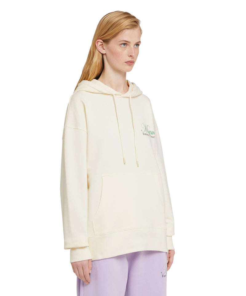 Organic cotton hooded sweatshirt from the MSGM Fantastic Green Capsule WHITE Unisex 