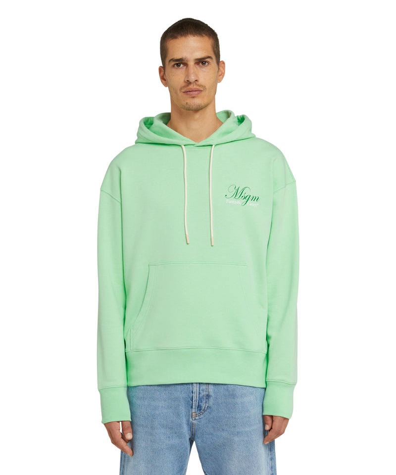 Organic cotton hooded sweatshirt from the MSGM Fantastic Green Capsule LIGHT GREEN Unisex 