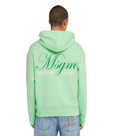 Organic cotton hooded sweatshirt from the MSGM Fantastic Green Capsule