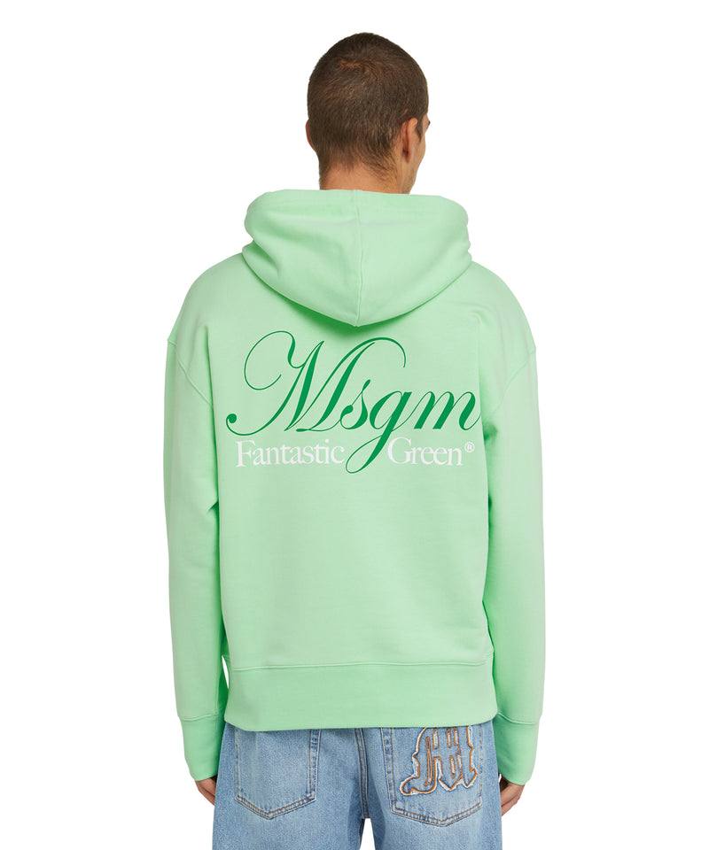 Organic cotton hooded sweatshirt from the MSGM Fantastic Green Capsule LIGHT GREEN Unisex 