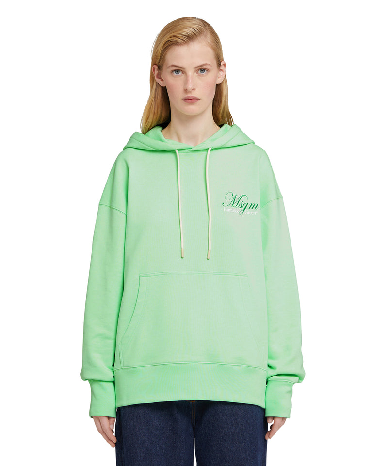 Organic cotton hooded sweatshirt from the MSGM Fantastic Green Capsule LIGHT GREEN Unisex 