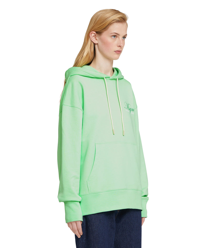 Organic cotton hooded sweatshirt from the MSGM Fantastic Green Capsule LIGHT GREEN Unisex 
