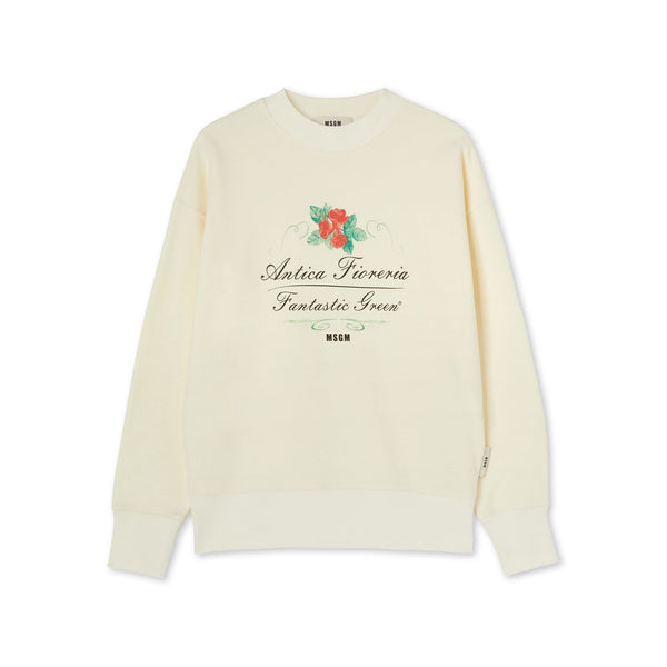 スウェット・トレーナー MSGM ORGANIC COTTON SWEATSHIRT WITH FANTASTIC GREEN PRINT Organic cotton sweatshirt Fantastic Green | Shop MSGM US