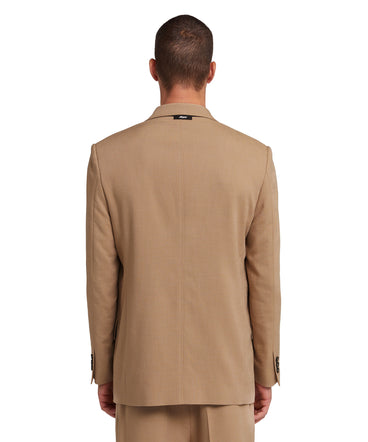 Flamed viscose double-breasted jacket