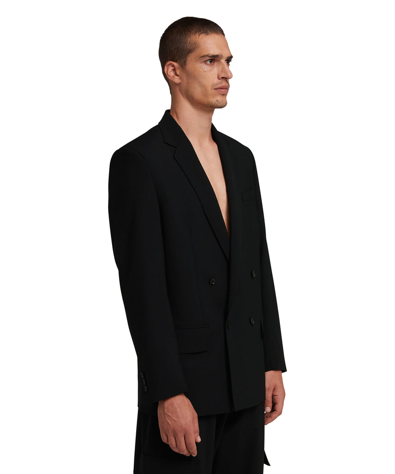 Fresh wool double-breasted jacket BLACK Men 