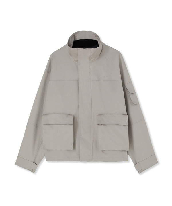 Cotton gabardine pocketed jacket