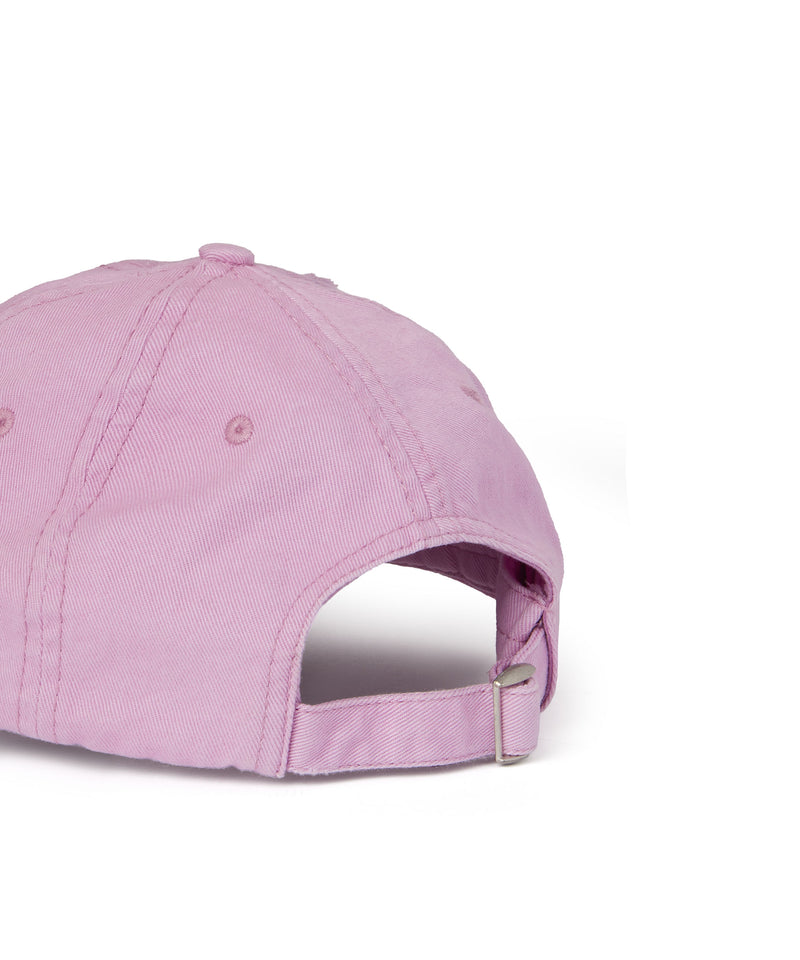 Gabardine cotton baseball cap with distressed effect and embroidered label LILAC Men 