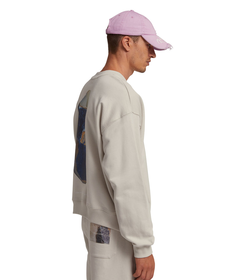 Gabardine cotton baseball cap with distressed effect and embroidered label LILAC Men 
