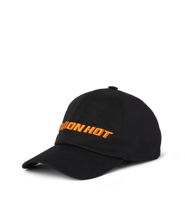 Gabardine cotton baseball cap with embroidered  "caution hot"
