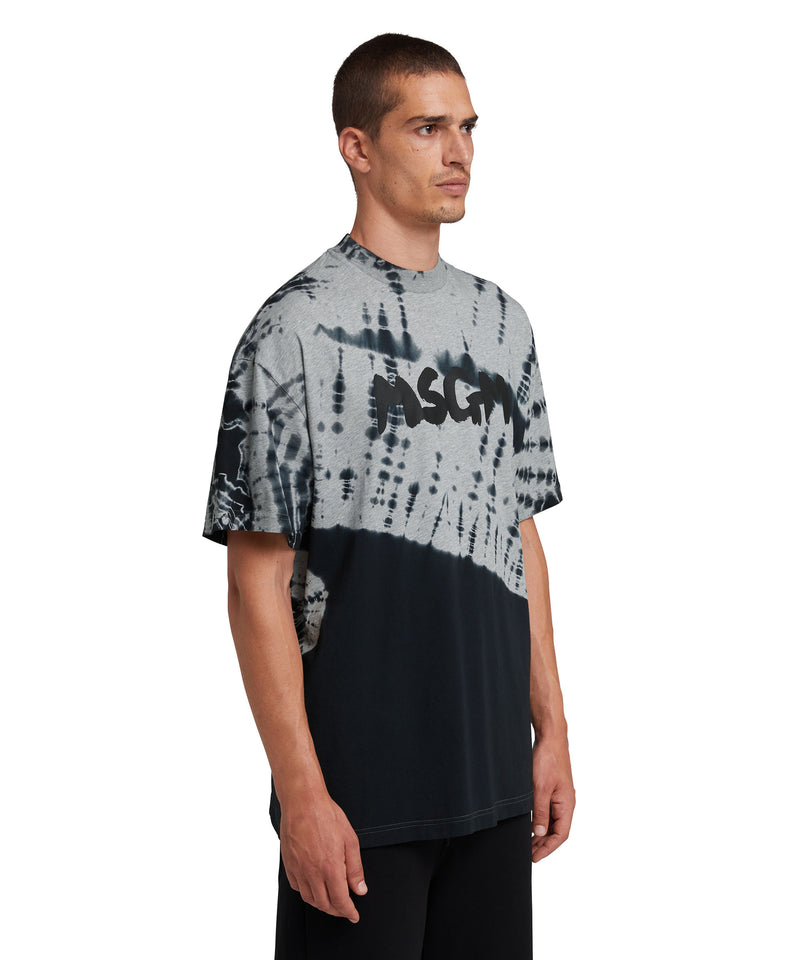 T-Shirt with new brushstroke logo and tie-dye treatment LIGHT GREY Men 