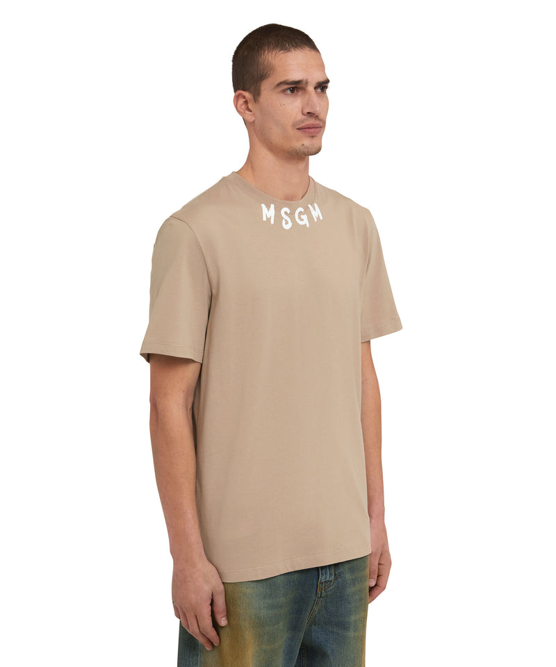 T-Shirt with brushstroke logo BEIGE Men 