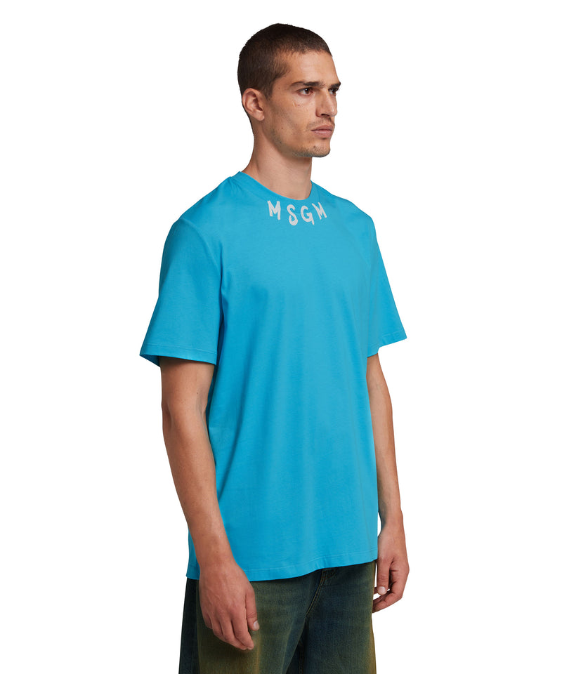 T-Shirt with brushstroke logo LIGHT BLUE Men 