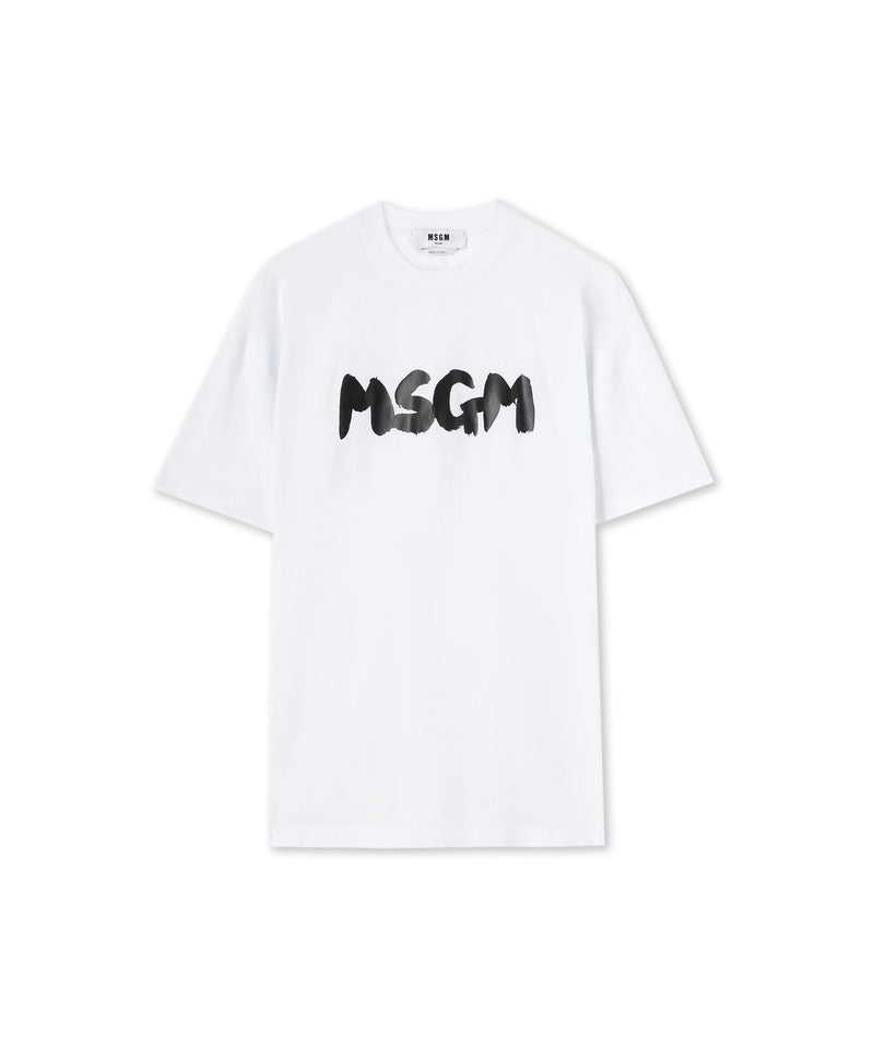 T-Shirt with new brushstroke logo WHITE Men 