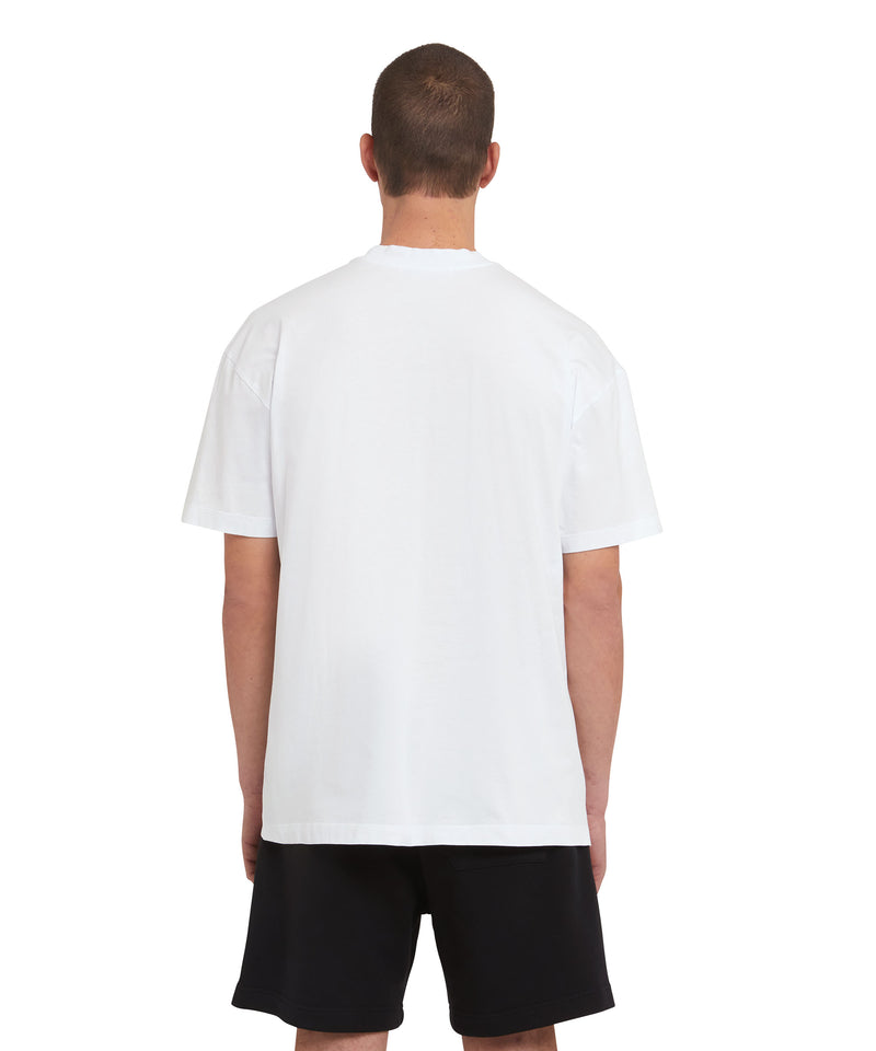 T-Shirt with new brushstroke logo WHITE Men 
