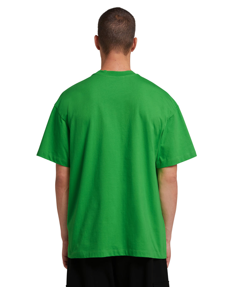 T-Shirt with new brushstroke logo GREEN Men 