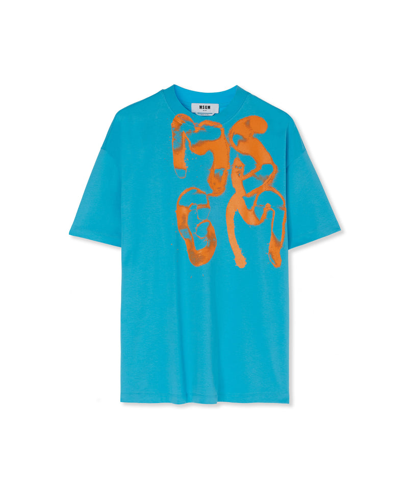 T-Shirt with "Spray logo" graphic LIGHT BLUE Men 