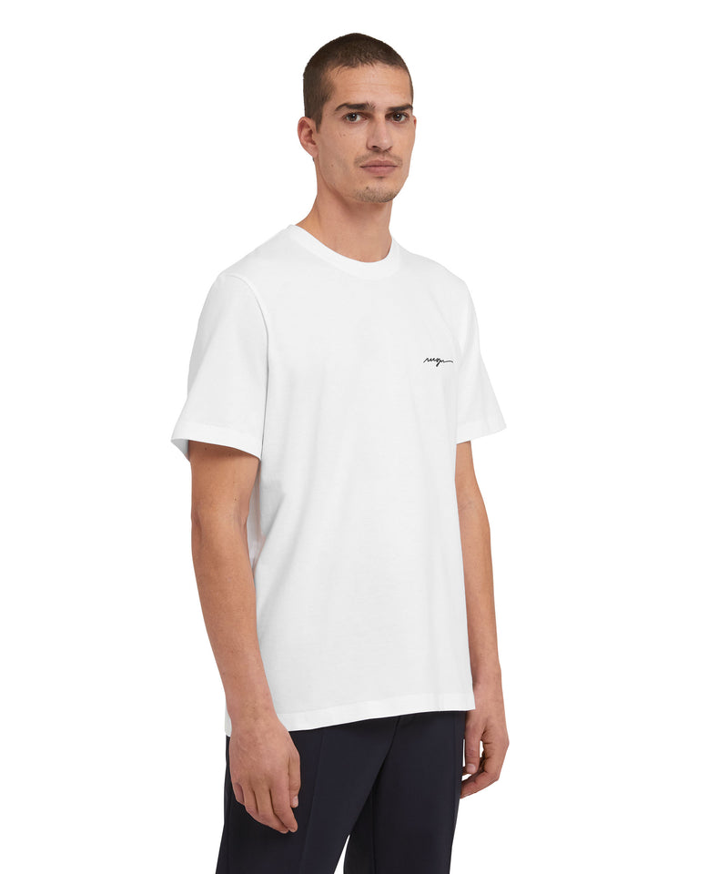 T-Shirt with embroidered cursive logo WHITE Men 