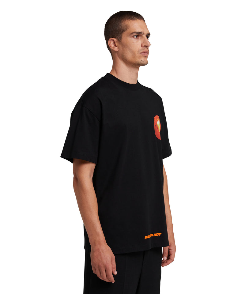 T-Shirt with "Caution hot" graphic BLACK Men 