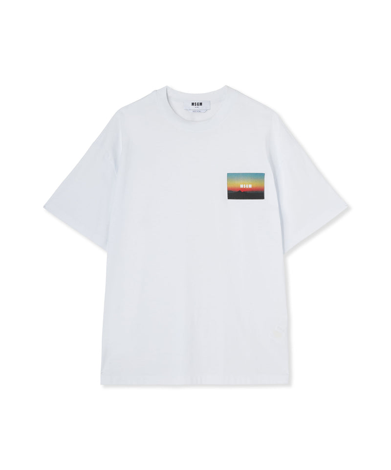 T-Shirt with applied "sunset"  patch WHITE Men 