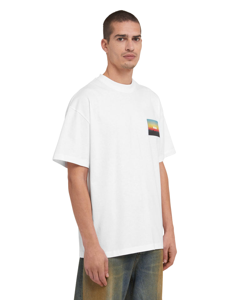 T-Shirt with applied "sunset"  patch WHITE Men 