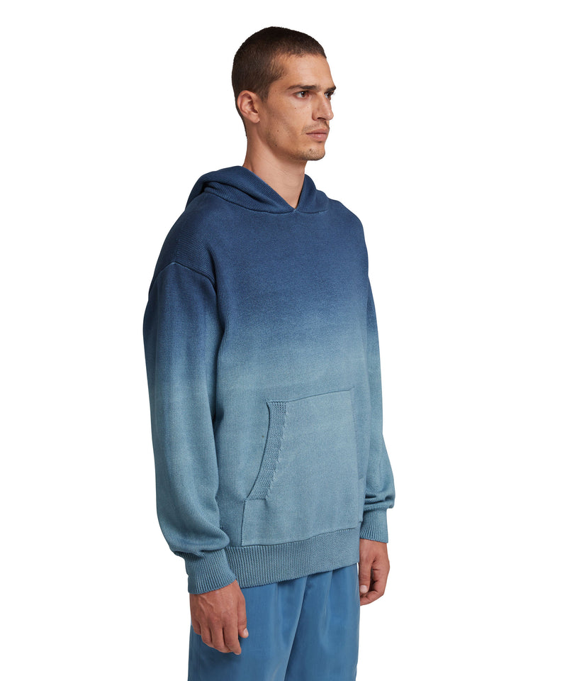 Cotton shirt with hood and faded effect SKY BLUE Men 