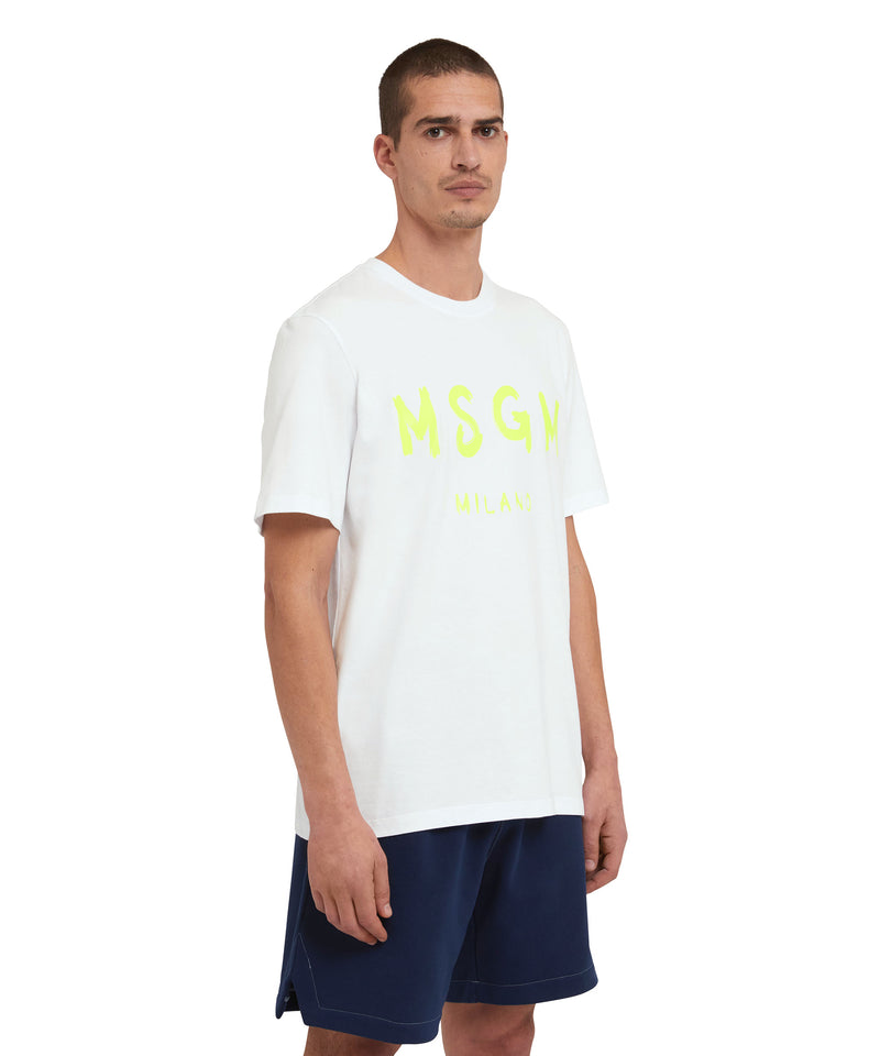 T-Shirt with brushstroke logo WHITE Men 