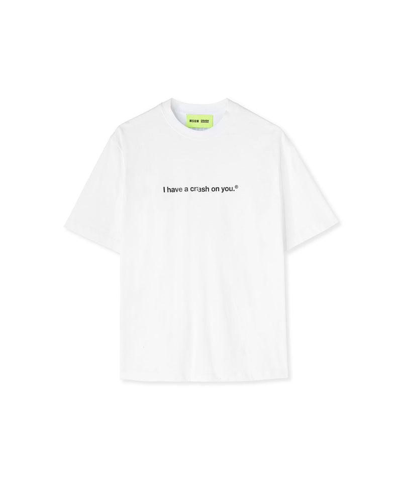 Cotton T-shirt with Crash quote White Unisex 