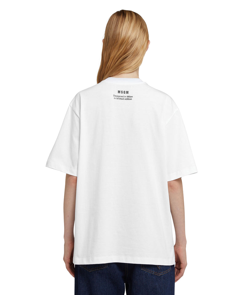 T-shirt in cotone con Crash quote Bianco Unisex 