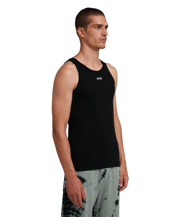Ribbed jersey tank top with embroidered logo