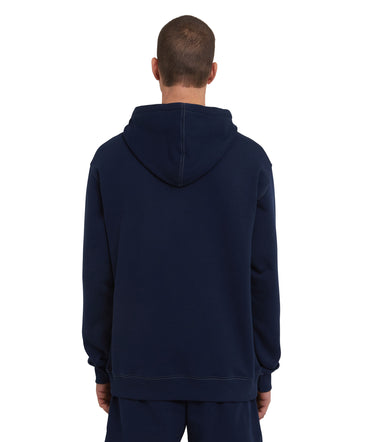 Hooded sweatshirt with embroidered cursive logo
