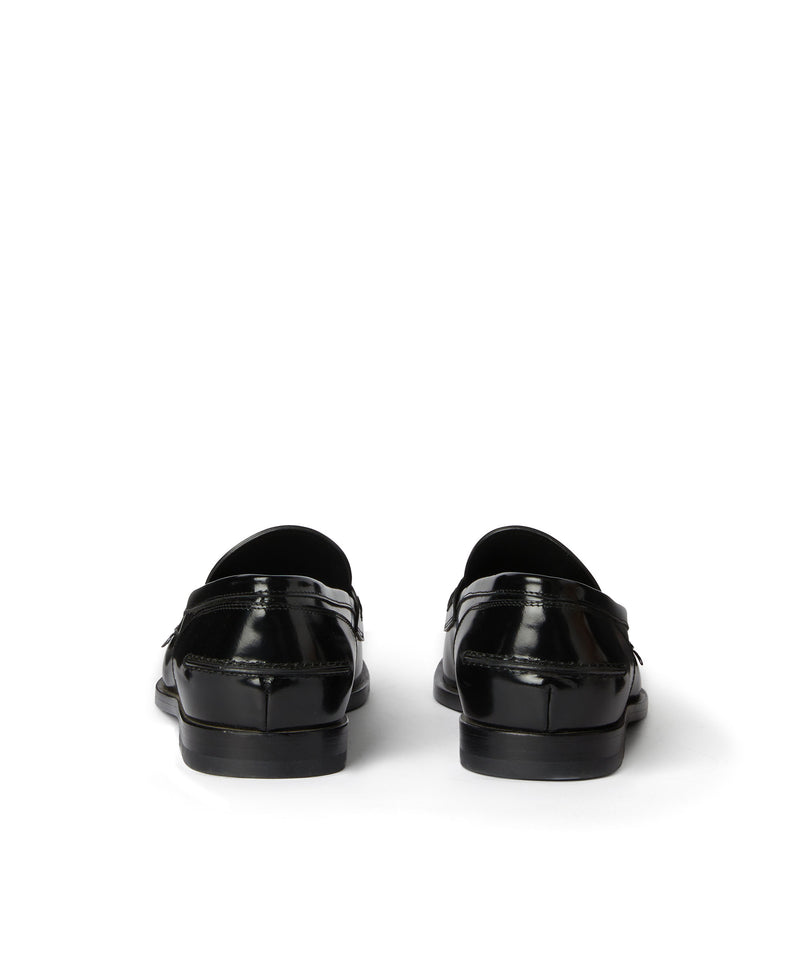 Moccasins with leather sole BLACK Men 