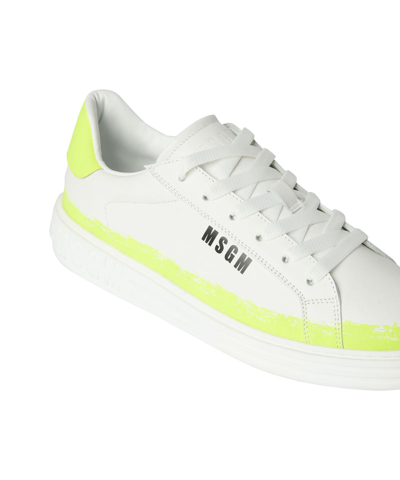 "Iconic" sneakers with brushed effect print FLUO YELLOW Men 