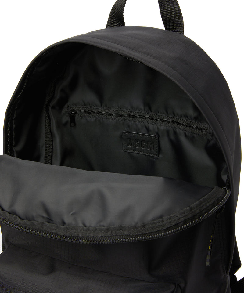 Ripstop nylon backpack with embroidered logo BLACK Men 