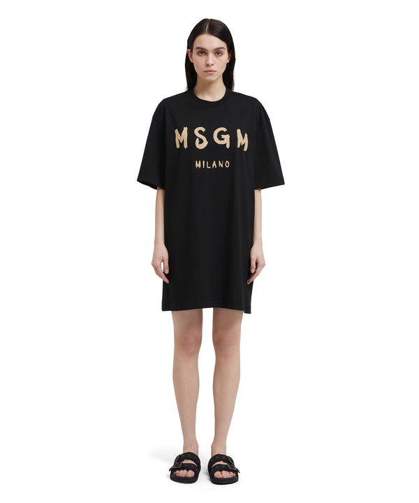 Long T-Shirt dress with brushstroke logo