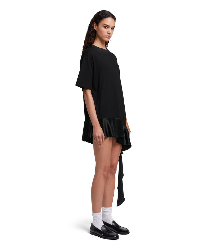 T-Shirt dress with satin insert BLACK Women 