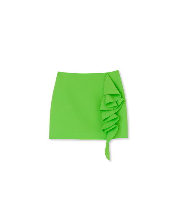 Double crepe cady mini skirt with ruffles