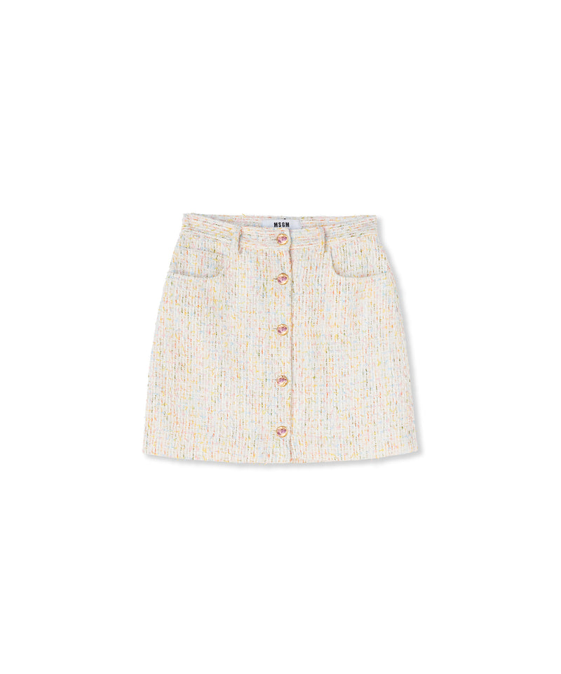 Tweed miniskirt with multicolored buttons MULTICOLOR Women 