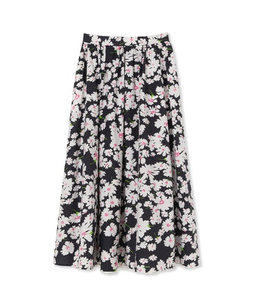 Roomy cotton skirt with daisy print