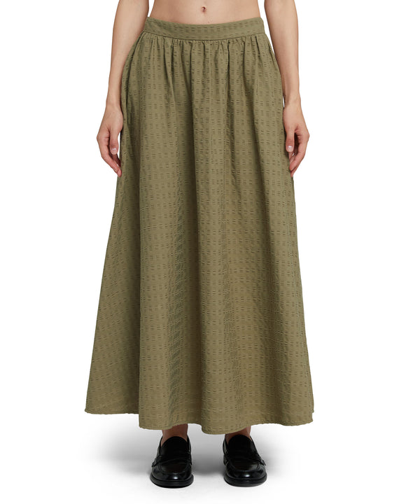 Cotton seersucker roomy skirt