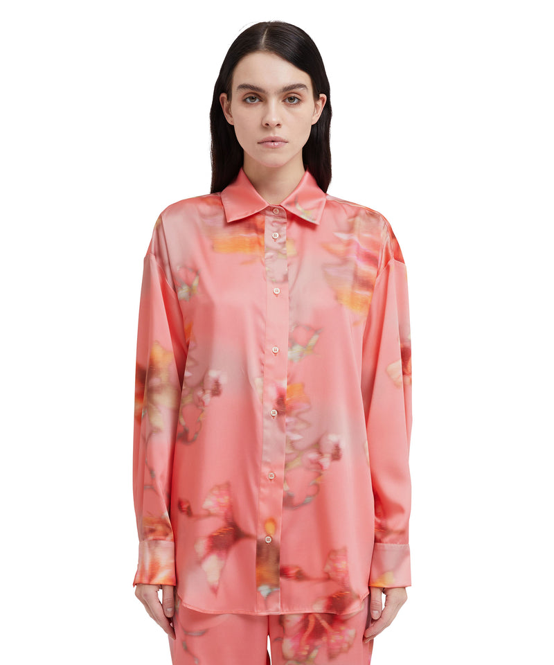 Fluid fabric shirt with  "Desert flowers" print LIGHT PINK Women 