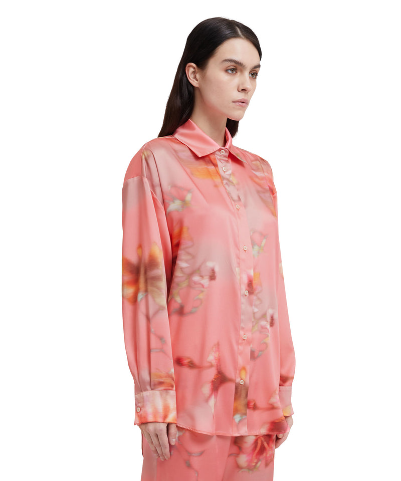 Fluid fabric shirt with  "Desert flowers" print LIGHT PINK Women 