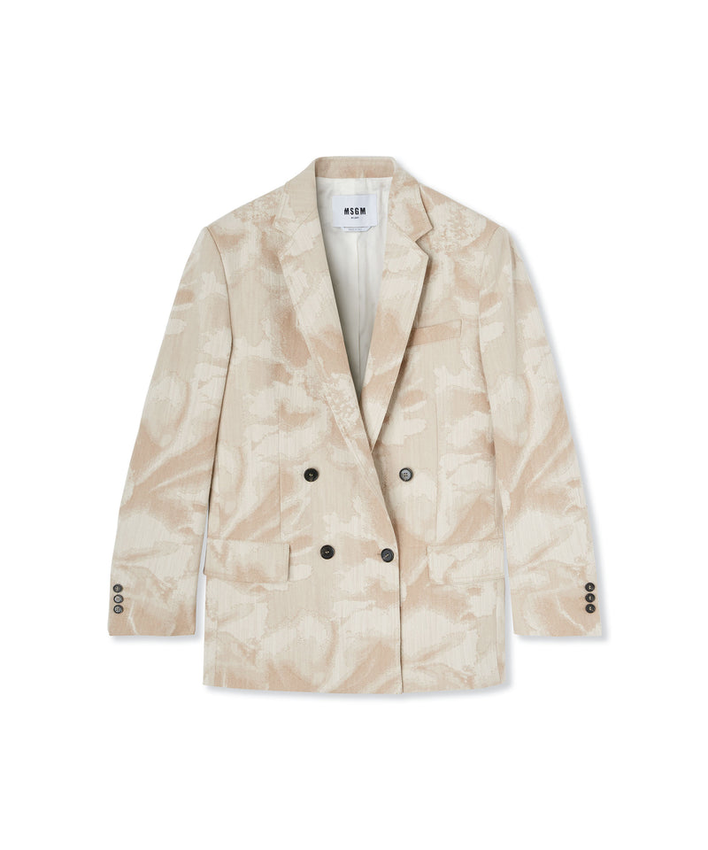 MSGM contrasting-lapel double-breasted coat - Neutrals