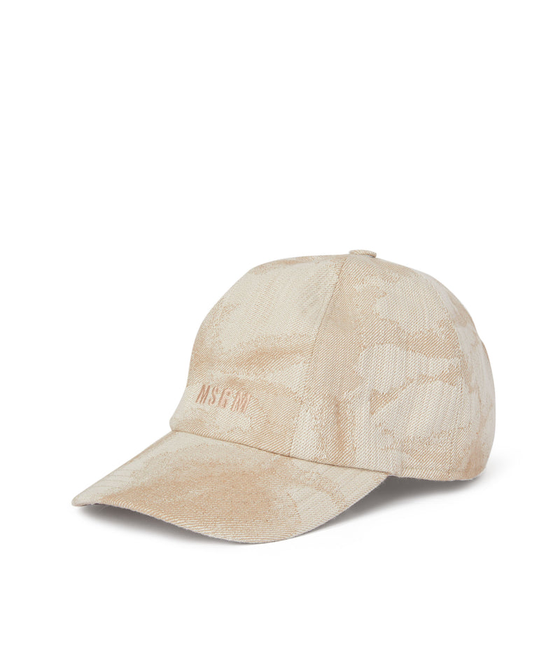 Jacquard baseball cap with large daisy design BEIGE Women 