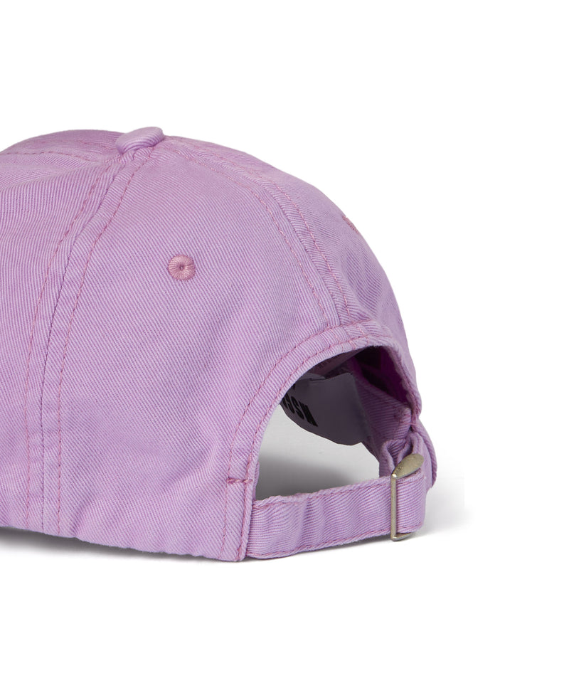 Cappello baseball in gabardina di cotone effetto distrutto con logo ricamato LILLA Donna 