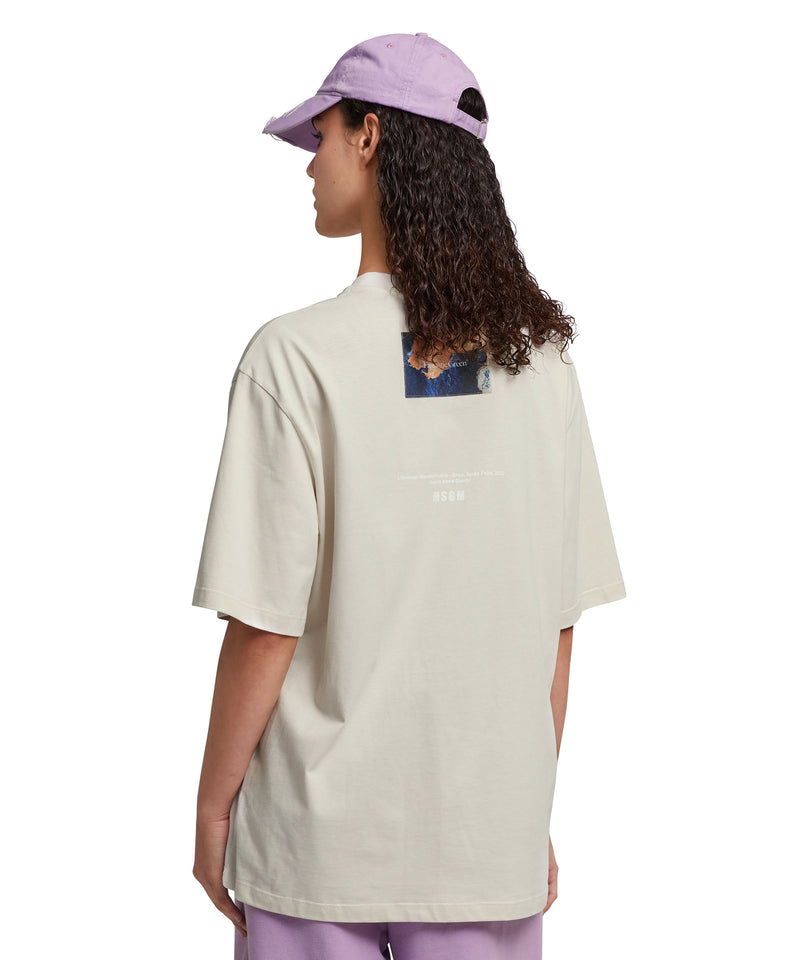 Gabardine cotton baseball cap with distressed effect and embroidered label LILAC Women 