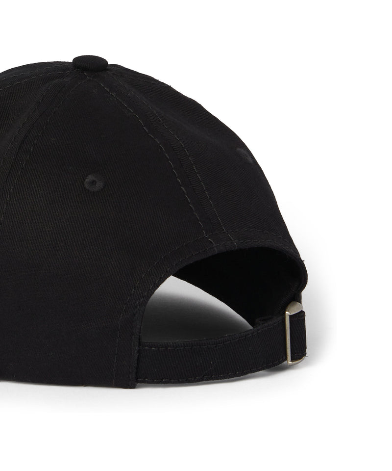 Gabardine cotton baseball cap with embroidered label BLACK Women 