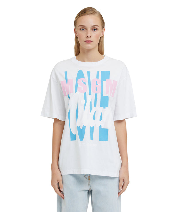 T-Shirt with "MSGM love Milano" graphic